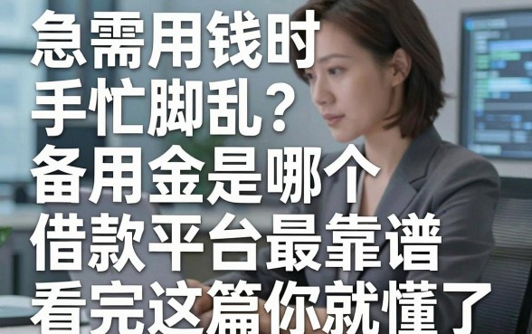 急需用钱时手忙脚乱？备用金是哪个借款平台最靠谱，看完这篇你就懂了