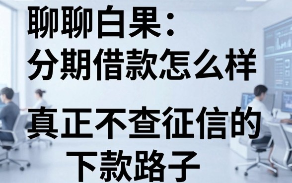 聊聊白果分期借款怎么样，分享几个真正不查征信的下款路子