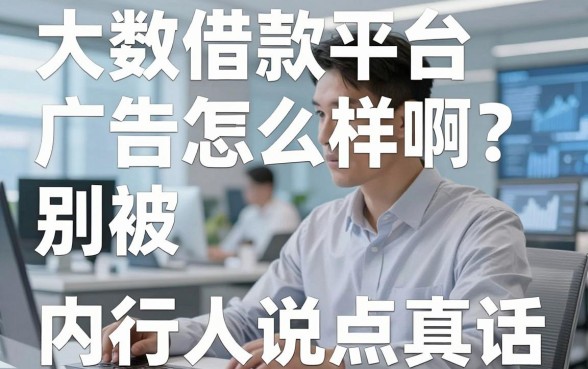 大数借款平台怎么样啊?别被广告忽悠,内行人说点真话