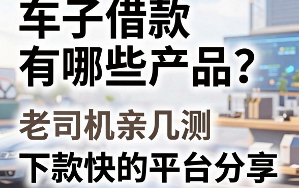 车子借款有哪些产品？老司机亲测这几款下款快的平台分享