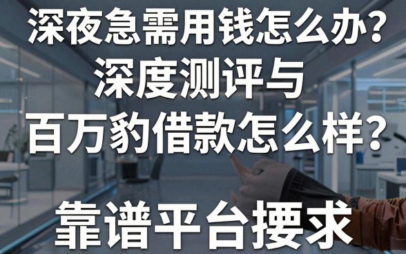 深夜急需用钱怎么办？百万豹借款怎么样？深度测评与靠谱平台推荐
