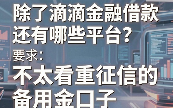 除了滴滴金融借款还有哪些平台?盘点五个不太看重征信的备用金口子