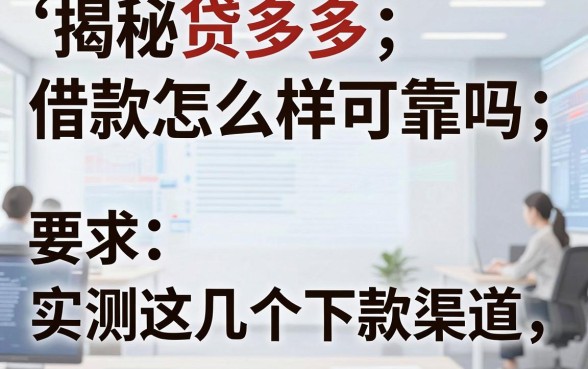 揭秘贷多多借款怎么样可靠吗,实测这几个下款渠道