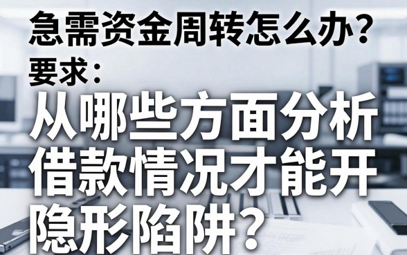急需资金周转怎么办？从哪些方面分析借款情况才能避开隐形陷阱？