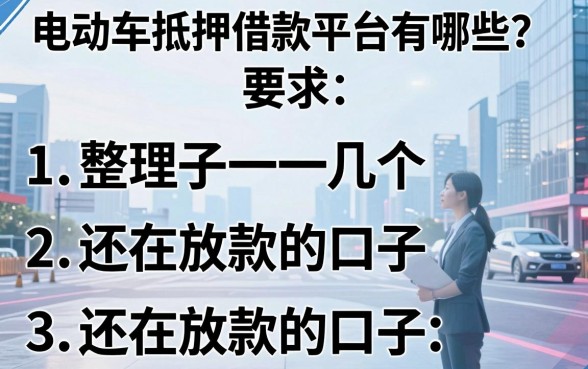 电动车抵押借款平台有哪些?整理了几个还在放款的口子