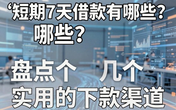 短期7天借款有哪些？盘点几个实用的下款渠道