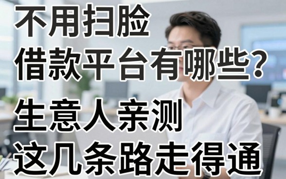 不用扫脸借款平台有哪些？生意人亲测这几条路走得通