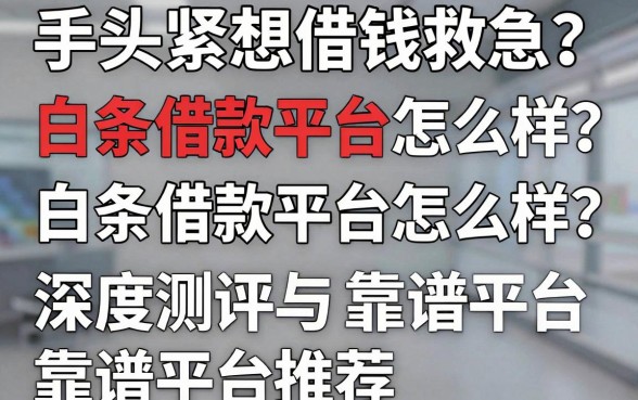 手头紧想借钱救急?白条借款平台怎么样?深度测评与靠谱平台推荐