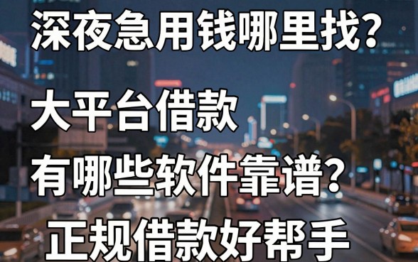 深夜急用钱哪里找？大平台借款有哪些软件靠谱？盘点五个正规借款好帮手