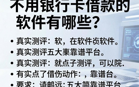 不用银行卡借款的软件有哪些?真实测评五大靠谱平台