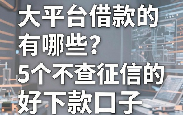 大平台借款的有哪些?盘点5个不查征信的好下款口子