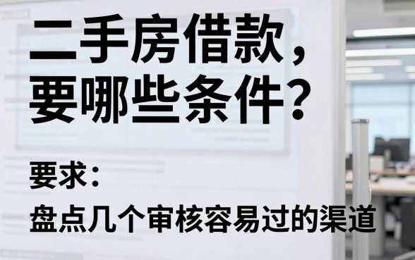 二手房借款要哪些条件？盘点几个审核容易过的渠道