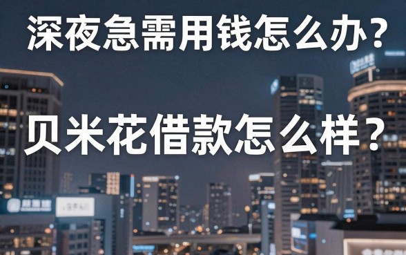 深夜急需用钱怎么办？贝米花借款怎么样？深度测评与靠谱平台推荐