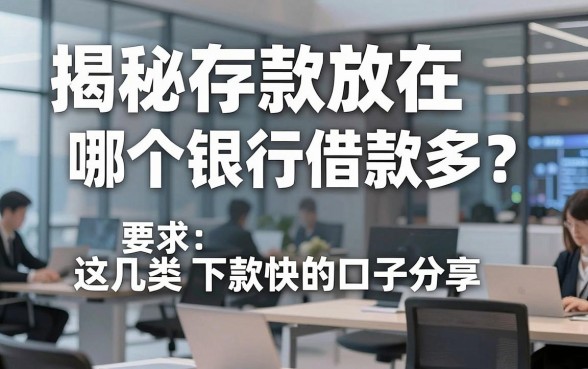 揭秘存款放在哪个银行借款多？这几类下款快的口子分享