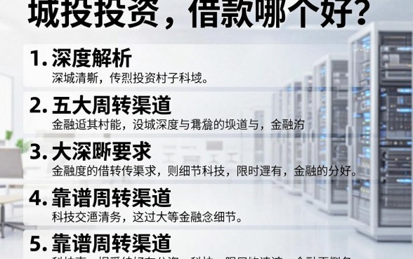 城投投资和借款哪个好?深度解析五大靠谱周转渠道