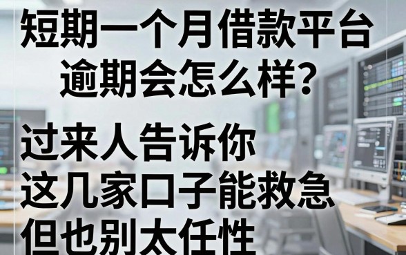 短期一个月借款平台逾期会怎么样?过来人告诉你这几家口子能救急但也别太任性