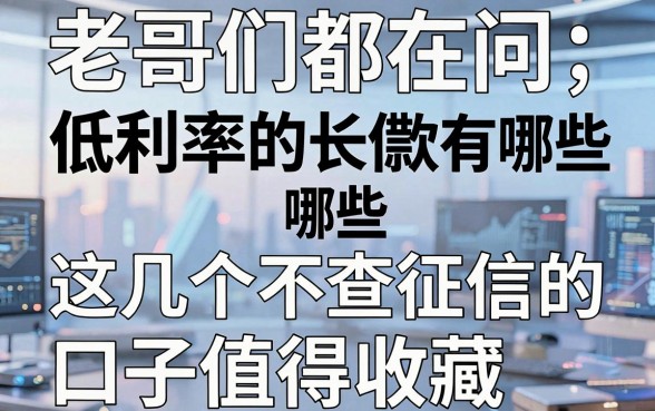 老哥们都在问低利率的长期借款有哪些,这几个不查征信的口子值得收藏