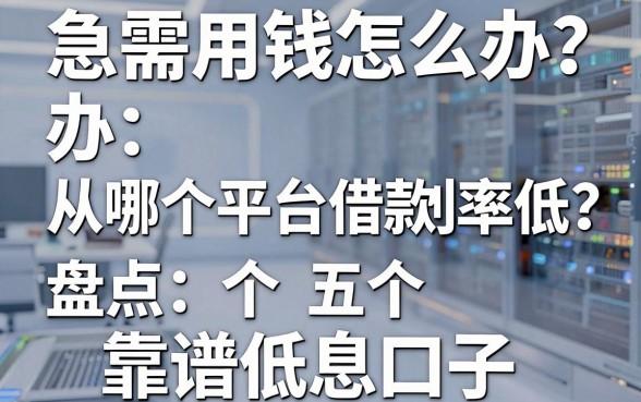 急需用钱怎么办？从哪个平台借款利率低？盘点五个靠谱低息口子