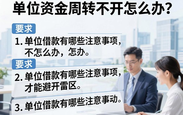 单位资金周转不开怎么办？单位借款有哪些注意事项才能避开雷区？
