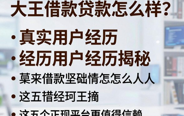 大王借款贷款怎么样？真实用户经历揭秘，这五个正规平台更值得信赖