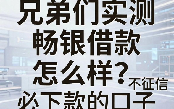 兄弟们实测：畅银借款怎么样？分享五个不查征信必下款的口子