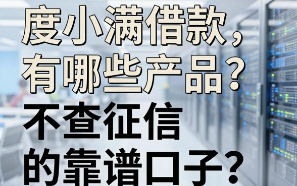 度小满借款有哪些产品?盘点几个不查征信的靠谱口子