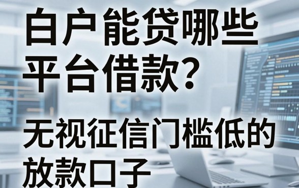 白户能贷哪些平台借款？盘点五个无视征信门槛低的放款口子