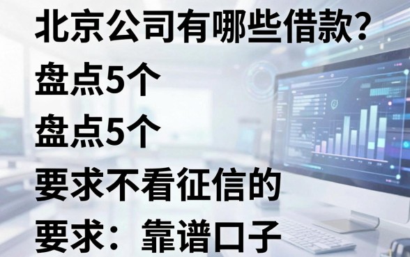 北京公司有哪些借款?盘点5个不看征信的靠谱口子