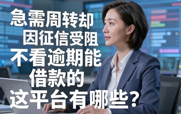 急需周转却因征信受阻?不看逾期能借款的平台有哪些,这五个渠道或许能解燃眉之急