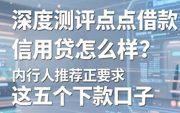 深度测评点点借款信用贷怎么样？内行人推荐这五个正规下款口子