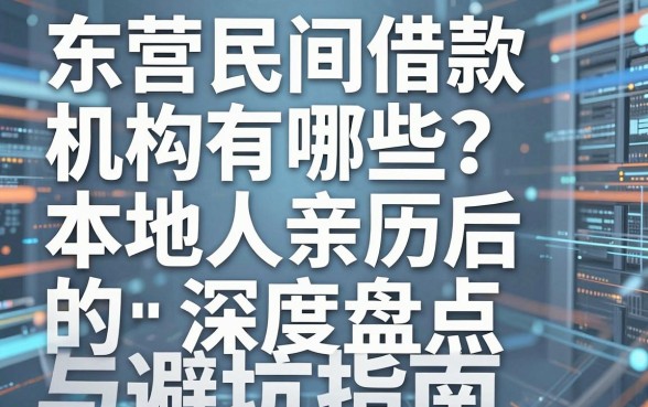 东营民间借款机构有哪些?本地人亲历后的深度盘点与避坑指南