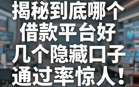 揭秘到底哪个借款平台好,这几个隐藏口子通过率惊人