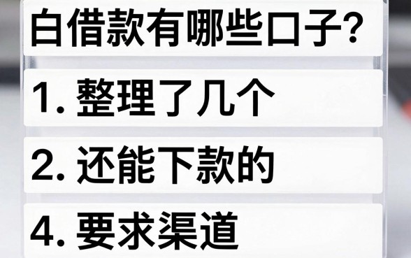 白条借款有哪些口子？整理了几个还能下款的渠道