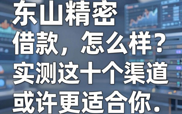 东山精密借款怎么样?实测这十个渠道或许更适合你