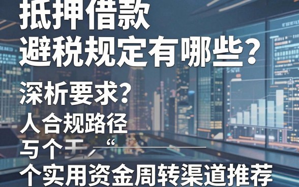 抵押借款避税规定有哪些?深析合规路径与五个实用资金周转渠道推荐