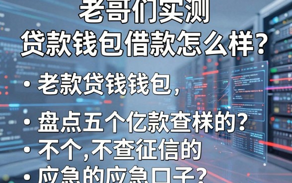 老哥们实测：贷款钱包借款怎么样？盘点五个不查征信的应急口子