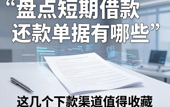盘点短期借款还款单据有哪些，这几个下款渠道值得收藏