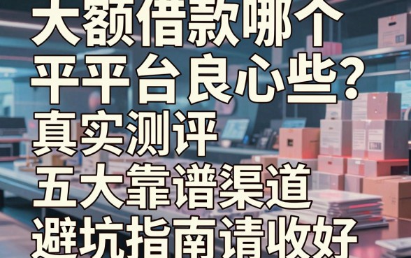大额借款哪个平台良心些?真实测评五大靠谱渠道,避坑指南请收好