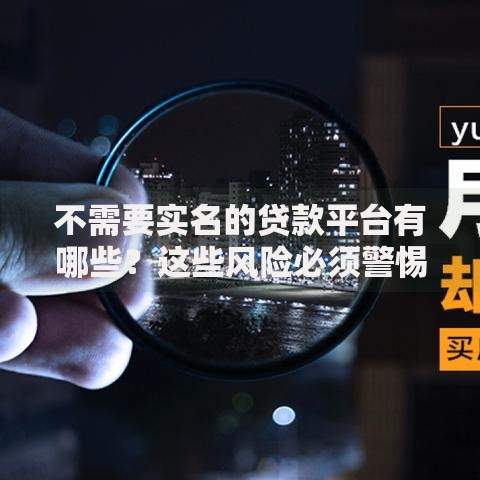 不需要实名的贷款平台有哪些？这些风险必须警惕