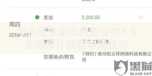 平台贷款没批款怎么办？5步教你补救和申请技巧