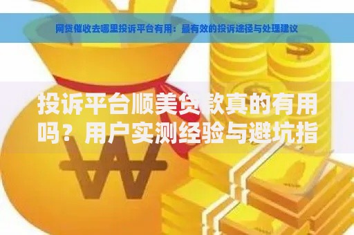 投诉平台顺美贷款真的有用吗？用户实测经验与避坑指南