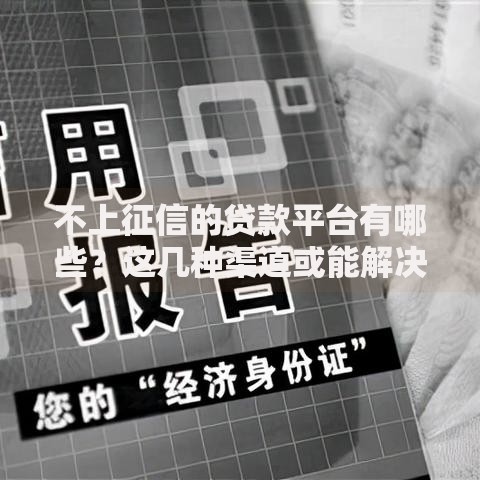 不上征信的贷款平台有哪些？这几种渠道或能解决短期资金需求