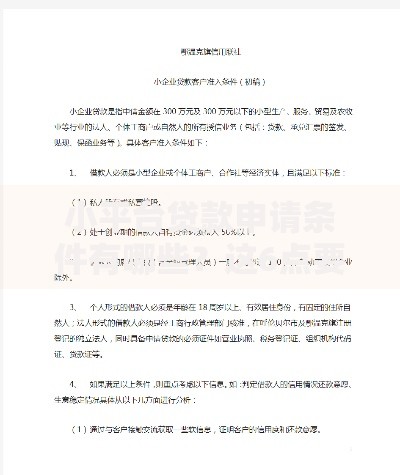 小平台贷款申请条件有哪些？这6点要求必须满足