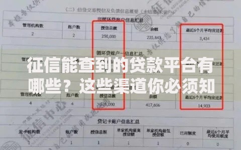征信能查到的贷款平台有哪些？这些渠道你必须知道