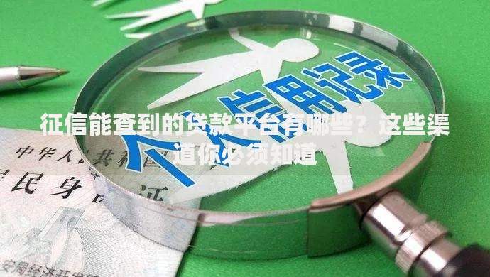 征信能查到的贷款平台有哪些？这些渠道你必须知道