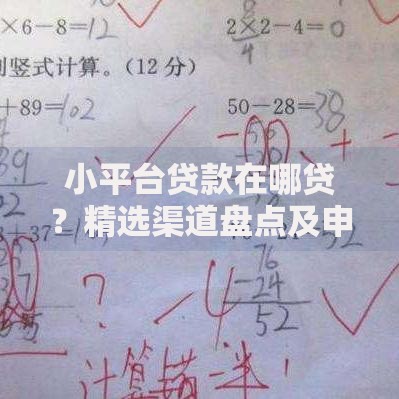 小平台贷款在哪贷？精选渠道盘点及申请避坑指南