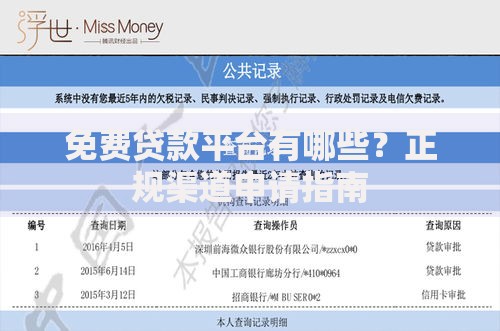 免费贷款平台有哪些？正规渠道申请指南