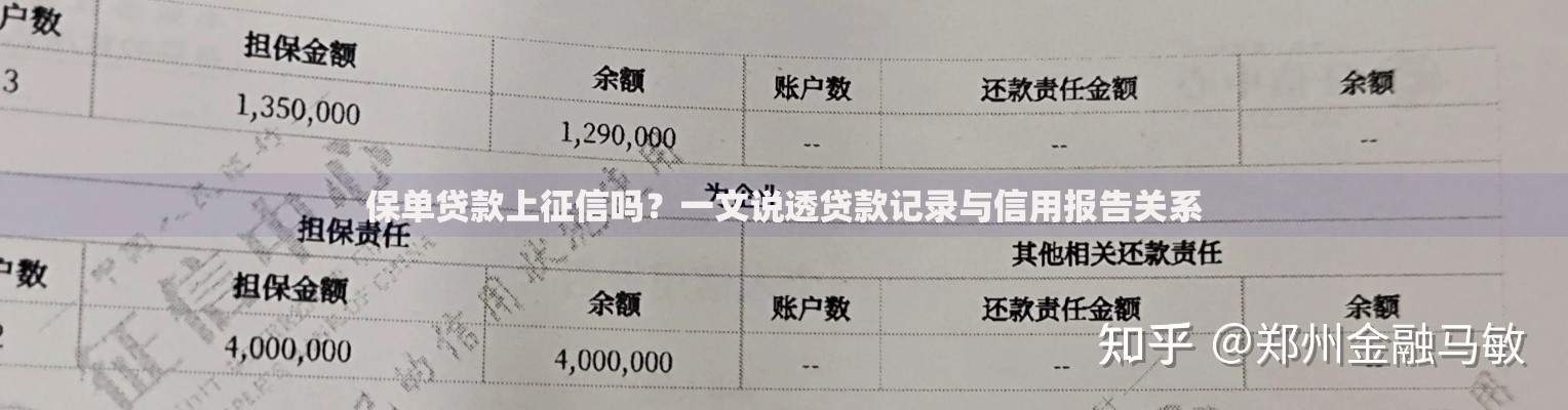 保单贷款上征信吗?一文说透贷款记录与信用报告关系 保单贷款上征信吗?一文说透贷款记录与信用报告关系