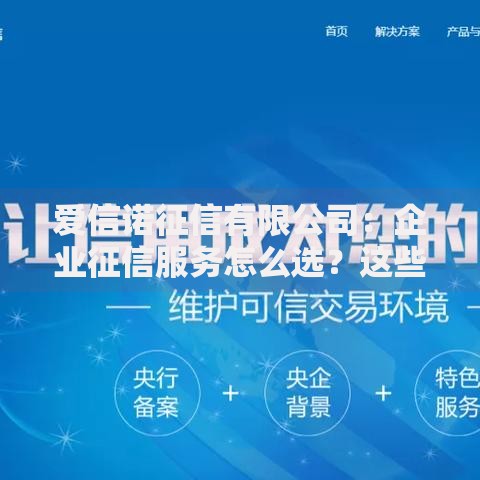 爱信诺征信有限公司：企业征信服务怎么选？这些优势让我心动了