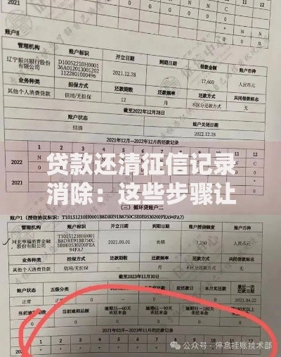 贷款还清征信记录消除：这些步骤让你轻松告别信用负担